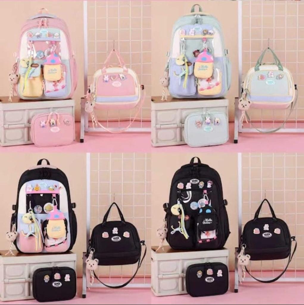 MOCHILA KAWAII 3 PIEZAS